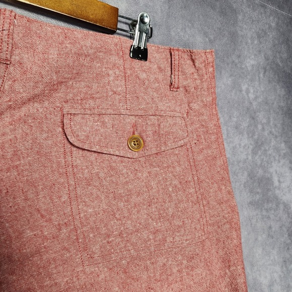 J. Crew Mens Pink Beach Shorts 34 Linen Blend Flat Front Casual - Picture 10 of 12